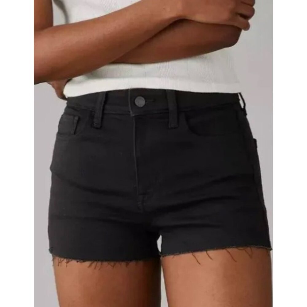 American Eagle Solid Black Super Stretch Hi-Rise … - image 1